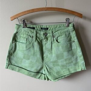 Wild Fable Green checkers high waisted Jean Shorts